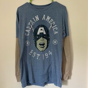 vintage captain america tee with thermal sleeves!